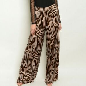 DO+BE COPPER ZEBRA ANIMAL PRINT PANTS